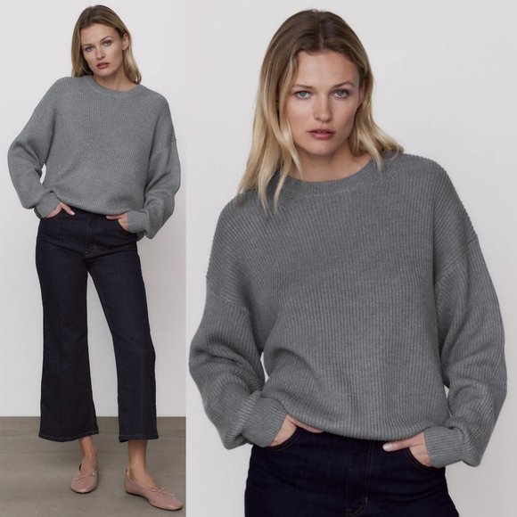 Zara Sweaters - NEW Zara Classic Crew Neck Knit Sweater Grey Gray